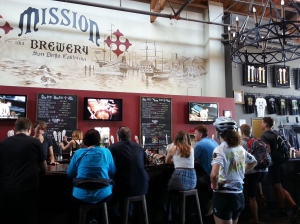 A stop at Mission Brewery during the Bikes and Beer event on March 29, 2013.